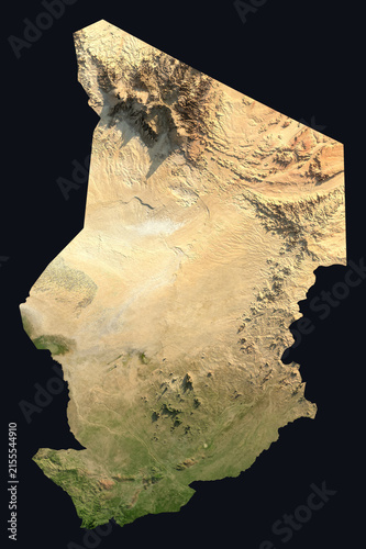 Canvas Print Chad Shaded Relief Map