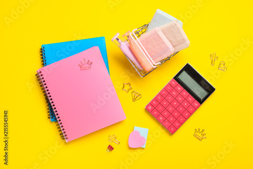 Pink and blue spiral notebo...