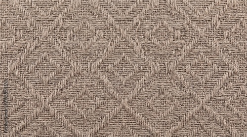 Woven fabric featuring a beige diamond pattern creates a detailed geometric texture.