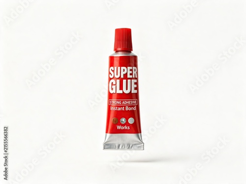 Super glue bottle isolated on white background.