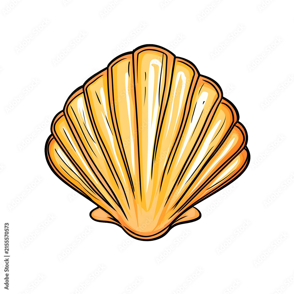Fototapeta premium Tropical Seashell Cartoon Design