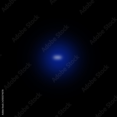 Minimalist Glowing Blue Light Shapes Set on Black Background
