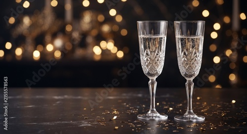 Elegant New Year Celebration with Gold Confetti