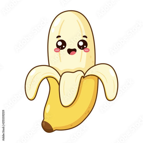 Cute Smiling Peeled Banana Character Icon