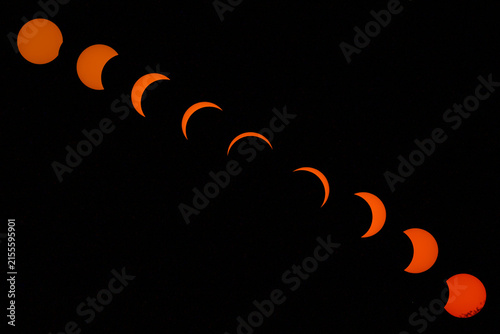 Composite Photo of Partial Solar Eclipse on 12 August, North London