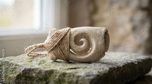 Фотография Intricately designed carved artifact resembling a spiral shape