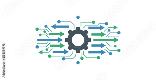 Technology Gear Circuit Vector Illustration