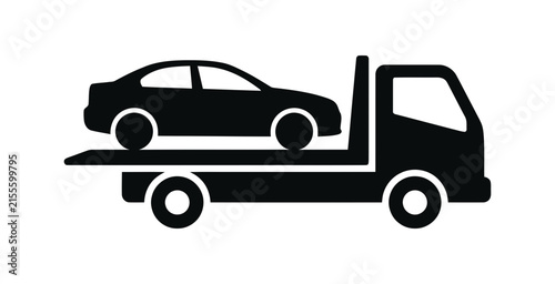 Tow Truck Carrying Car Icon