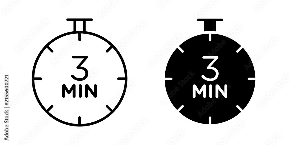 Fototapeta premium 3 minutes icon for infographic projects