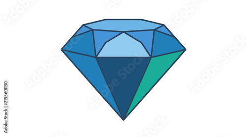Two-tone blue and teal diamond gem icon.