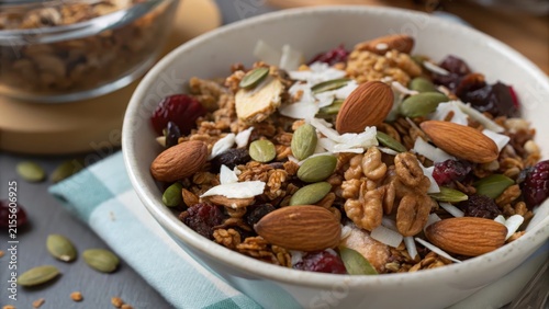 Hearty Granola Clusters With Roasted Nuts and Dried Fruit