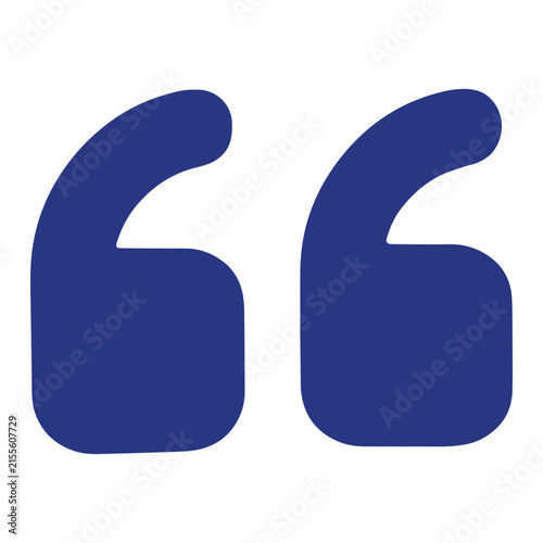 Quote Icon Vector, Navy Blue Opening Quotation Marks Symbol, Speech Testimonial Sign