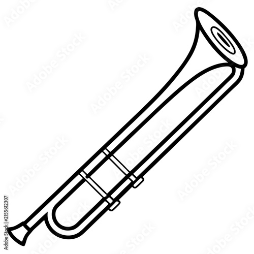 Trombone line art vector