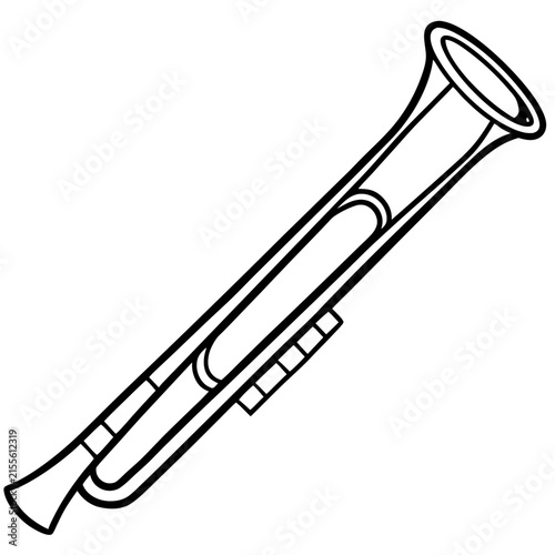 Trombone line art vector