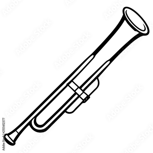 Trombone line art vector