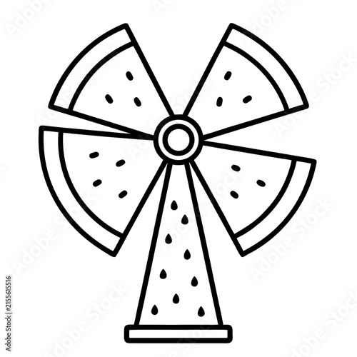 Watermelon Windmill Cutter line art vector