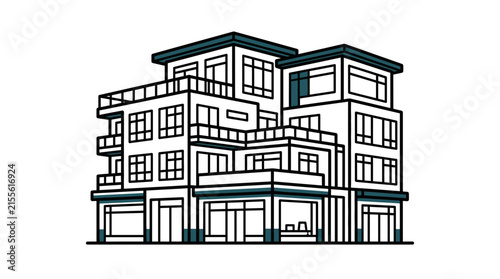 Modern Apartment Building Illustration