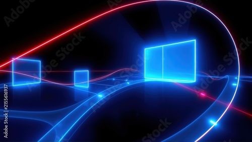 Abstract neon lights form g...