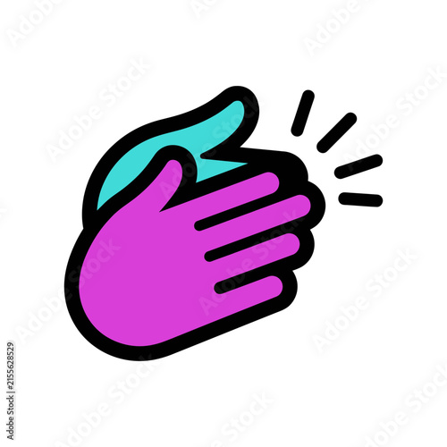Clapping hands icon with colorful purple and teal design clapping applause celebration