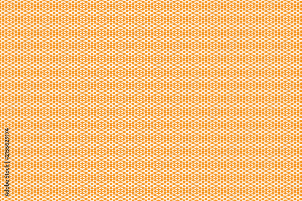 Obraz premium Orange honeycomb pattern background, geometric hexagon texture wallpaper, abstract orange mesh backdrop for graphic design