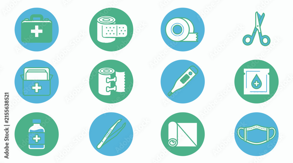 Fototapeta premium Medical and Healthcare Icons Collection