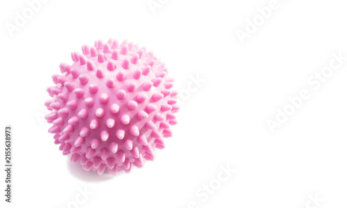 Canvastavla Pink spiky stress ball on a white surface