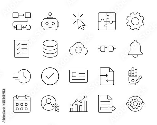Workflow Automation Icon Vector Collection
