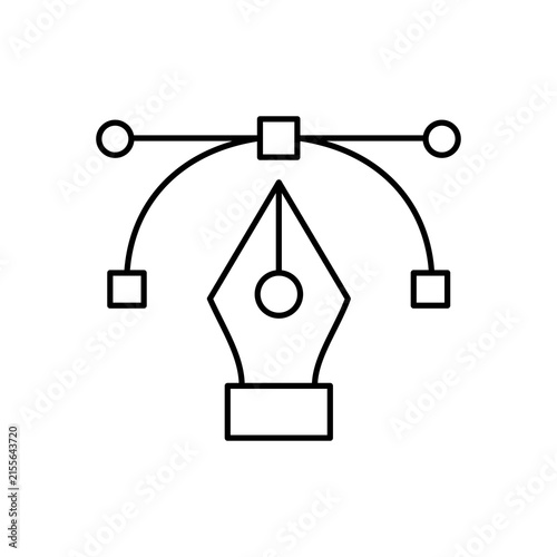 Vector Design Pen Tool and Node Editing Icon
