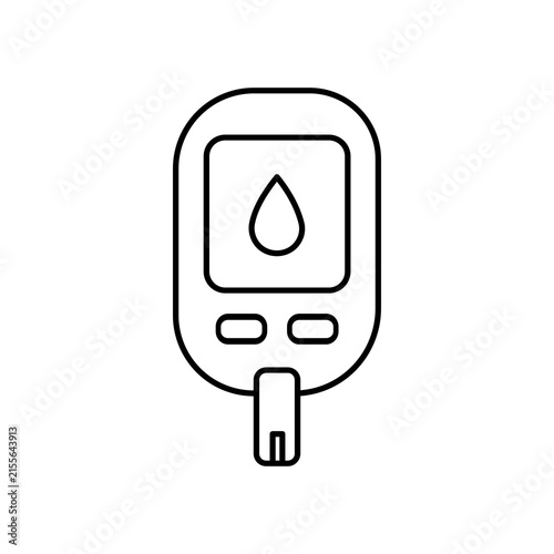 Blood Glucose Meter Monitoring Line Icon