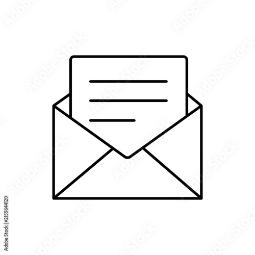 Open Mail Envelope Letter Line Icon