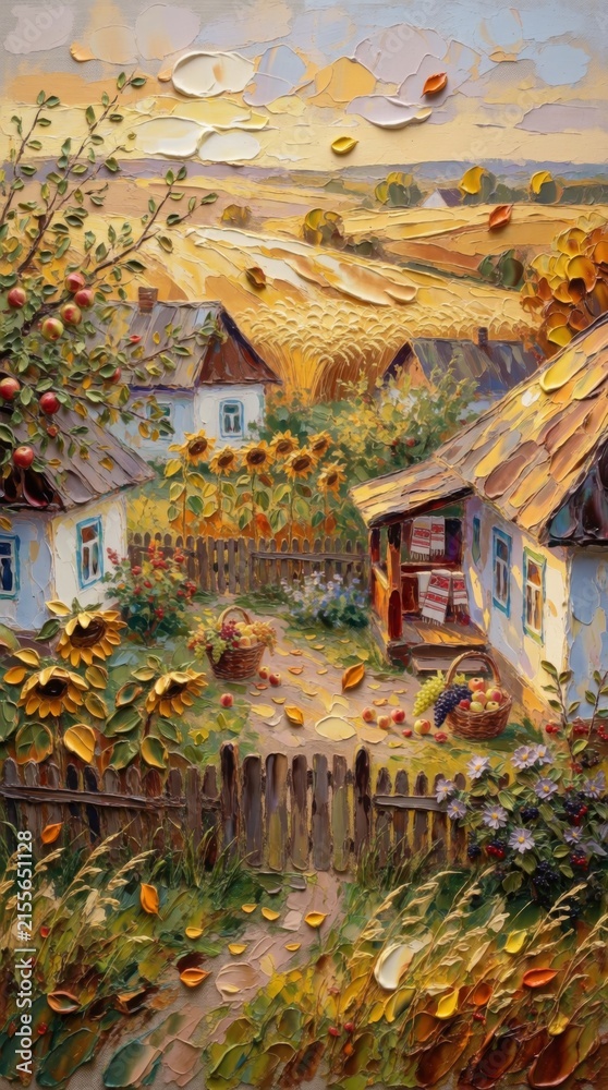 Obraz premium autumn in the village art
