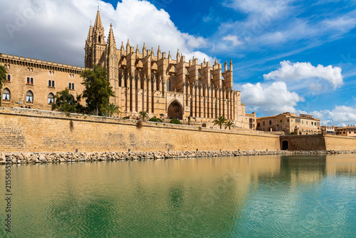 Cathedral of Santa Maria of Palma La Seu in Majorca Spain on a sunny summer day