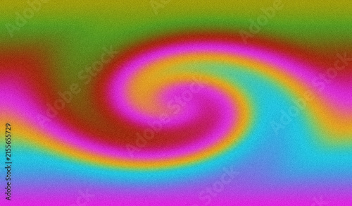 Картината върху платно Vibrant rainbow gradient spiral background, grainy psychedelic swirl texture, co
