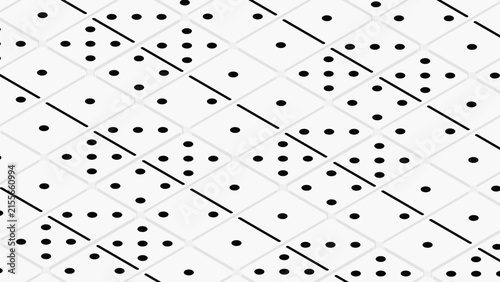 Gaming table filled with white dominoes. Vector luck and fortune background