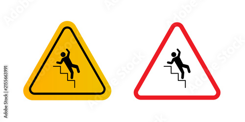 Caution stairway sign collection for website