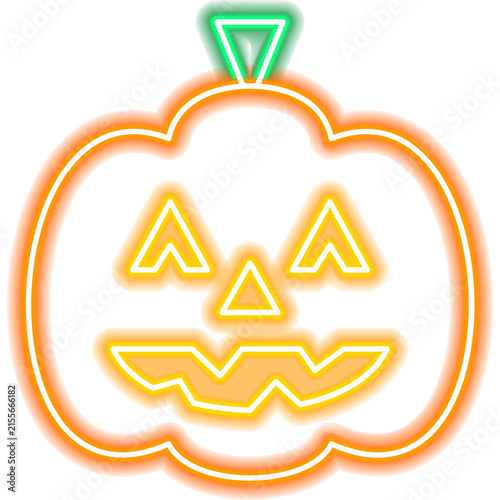 Halloween Jack O Lantern Pumpkin Icon. Illustration of Scary Holiday Smiling Glowing Head. Trick or Treat