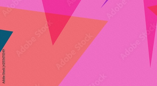 Obraz na plátne Abstract geometric composition featuring overlapping triangles in shades of pink