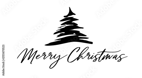 Merry Christmas greeting with a simple tree design for the holiday season