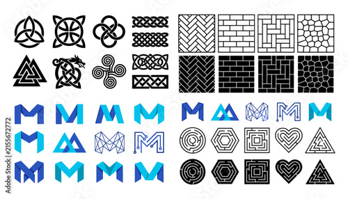 Canvastavla Celtic knot and geometric pattern collection with trinity symbols, labyrinths, w