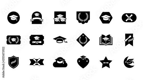 Minimalist black symbols set: tools, and black minimalist symbols
