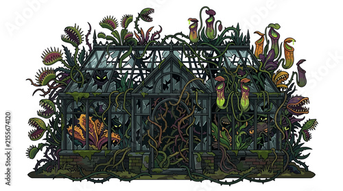 Creepy Greenhouse Overrun by Carnivorous Plants