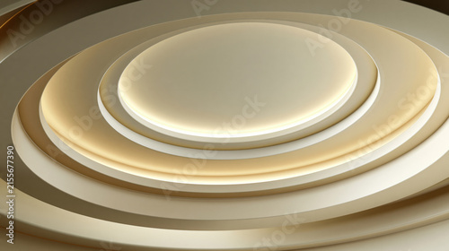Sophisticated minimalist illustration featuring elegant oval frames and architectural curves, premium commercial composition, ivory background, no text, offering a unique and highly detailed