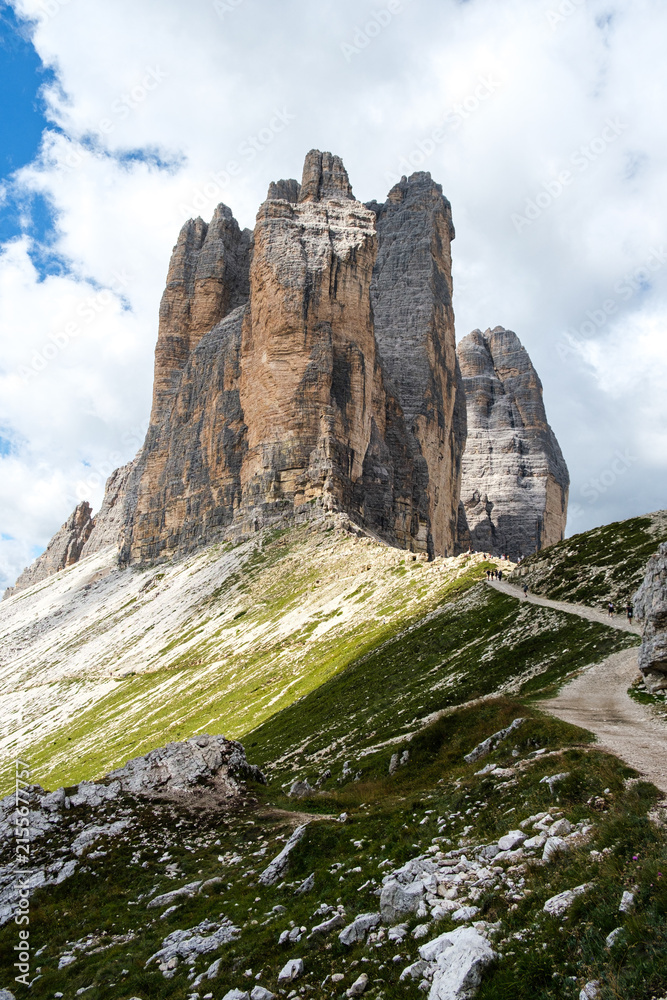 Fototapeta premium Dolomites mountain landscape scenic view in Italy, beautiful European Alps peak nature and travel destination concept