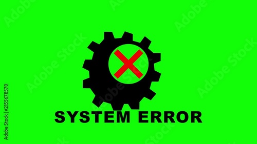 System Error Gear Motion Bright Green Glitch Technology Software Failure Animation
