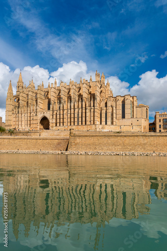 Cathedral of Santa Maria of Palma La Seu in Majorca Spain on a sunny summer day