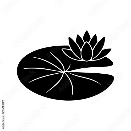 Lily pad silhouette vector flat illustration design.