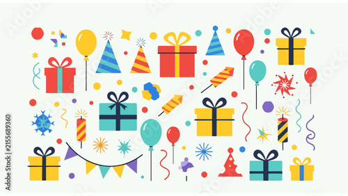 Colorful festive holiday decorations with Christmas ornaments and lights.