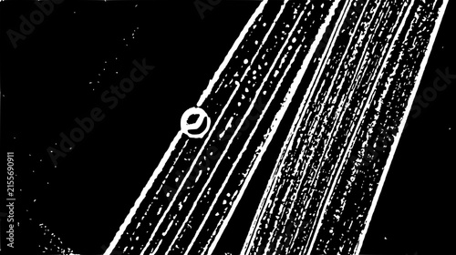 Abstract Black and White Graphic Texture with Diagonal Lines and Circular Element black and white