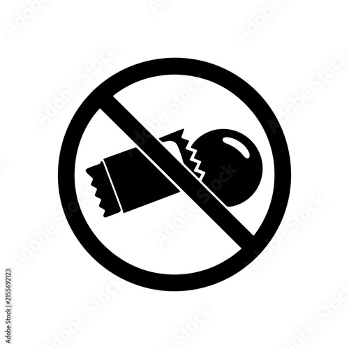 No chewing gum symbol silhouette vector flat illustration design.