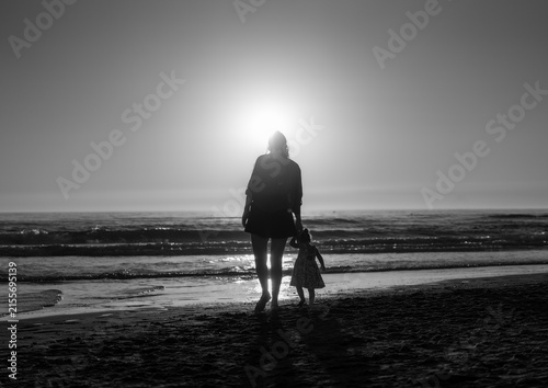 walking on the beach